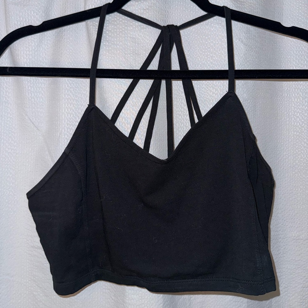 AE Black Strappy Cropped Tank Top/Bralette